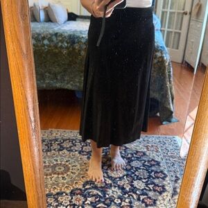 Elegant Black Suede Maxi Skirt